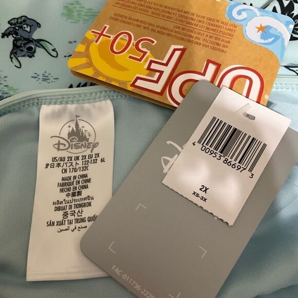 Disney Swimsuit Stitch Light Blue Swimwear size 2X NWT - Picture 3 of 4